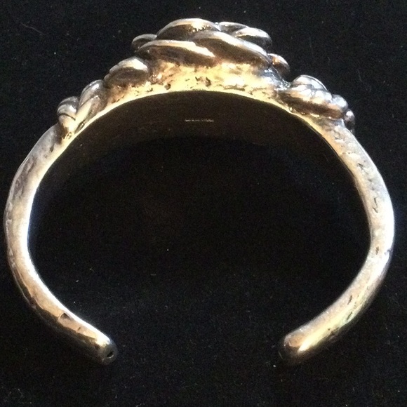 Big Vintage Sterling Silver Rose Bracelet - Picture 4 of 11